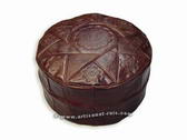 LEATHER POUFFE/ STOOL