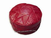 LEATHER POUFFE/ STOOL