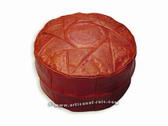 LEATHER POUFFE/ STOOL