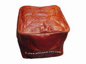 POUF CARR EN CUIR