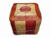 POUF CARR EN CUIR