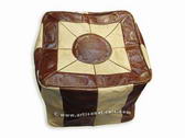 LEATHER SQUARE POUFFE